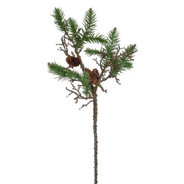 Künstlicher Tannenast mit Zapfen 76cm, grün-braun