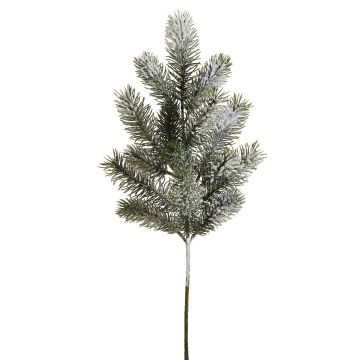 Künstlicher Schnee-Tannenzweig x 15 49cm, grün-weiß