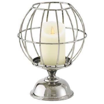 Metallkugelkerzenständer 28cm ohne Kerze, silber Metallkugelkerzenständer 28cm ohne Kerze, silber