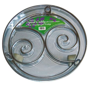 Runder Blumentopfuntersetzer DUNIK aus Kunststoff, outdoor, Motiv, Rollen, grau, 9cm, Ø32cm