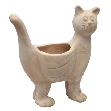 Blumentopf Katze NYMAR aus Terrakotta, handmade, beige, 46x27x51cm Blumentopf Katze NYMAR aus Terrakotta, handmade, beige, 46x27x51cm