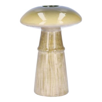 Vase aus Keramik PELISCHA, Pilz Form, grün-creme, 15cm, Ø10cm Vase aus Keramik PELISCHA, Pilz Form, grün-creme, 15cm, Ø10cm