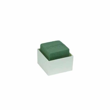 OASIS® Nasssteckschwamm Rechteck für Gestecke, in Kunststoffschale, grün-creme, 6x6x5,5cm