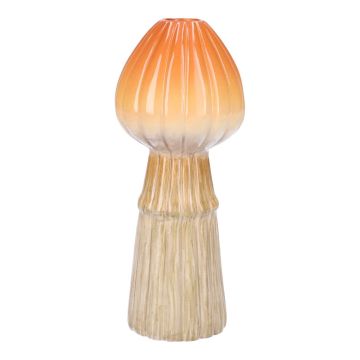 Pilzvase aus Keramik RADOMILA, Rillen, orange-beige, 18cm, Ø7,4cm Pilzvase aus Keramik RADOMILA, Rillen, orange-beige, 18cm, Ø7,4cm
