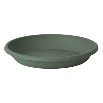 Runder Blumentopf Untersetzer VENERA aus recyceltem Kunststoff, mit Löchern, salbeigrün, 4cm, Ø28cm Runder Blumentopf Untersetzer VENERA aus recyceltem Kunststoff, mit Löchern, salbeigrün, 4cm, Ø28cm
