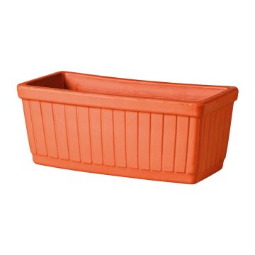 Rechteckiger Pflanzkasten NANFY aus Terrakotta, outdoor, Linien, 53x20x17cm Rechteckiger Pflanzkasten NANFY aus Terrakotta, outdoor, Linien, 53x20x17cm