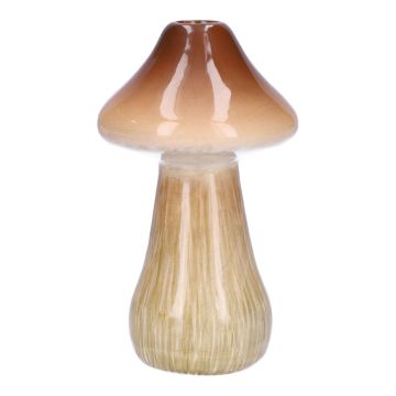 Blumenvase RATBURGA, Pilz Form, Keramik, braun-beige, 16cm, Ø9cm