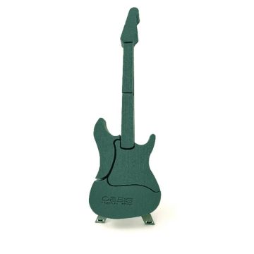 OASIS® Nasssteckschaum E-Gitarre, Bioline Holzunterlage, Holzständer, grün, 80x25x6cm