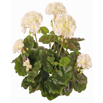 Kunstblume Geranie MIA auf Steckstab, creme, 35cm, Ø6-9cm