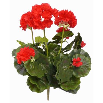Kunstblume Geranie MIA auf Steckstab, rot, 35cm, Ø6-9cm