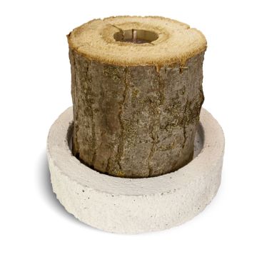 Outdoor Kerze MATTHILDA im Baumstamm, mit Einsatzkerze, Betonuntersetzer, 12cm, Ø12cm, 2h Outdoor Kerze MATTHILDA im Baumstamm, mit Einsatzkerze, Betonuntersetzer, 12cm, Ø12cm, 2h