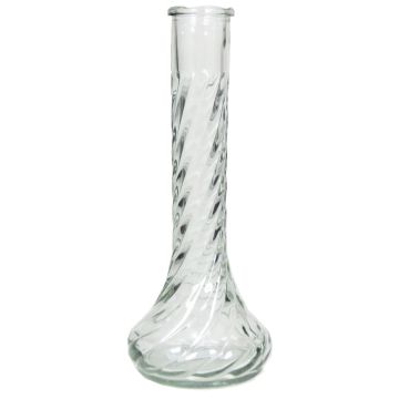 Schmale Vase CHIERA aus Glas, mit Rillen, klar, 23cm, Ø9cm Schmale Vase CHIERA aus Glas, mit Rillen, klar, 23cm, Ø9cm