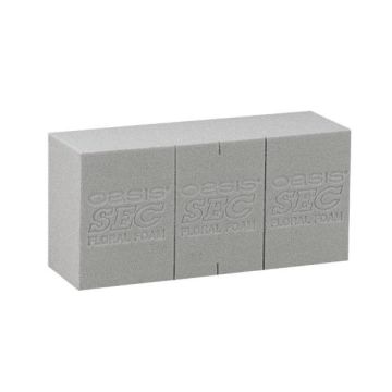 OASIS® Steckmoos Ziegel für Kunstblumen, mit Schneidelinien, grau, 23x11x7,5cm