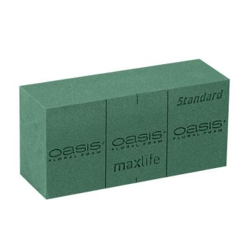 OASIS® Standard Maxlife Nasssteckmasse Ziegel mit Schneidelinien, grün, 23x11x7,5cm