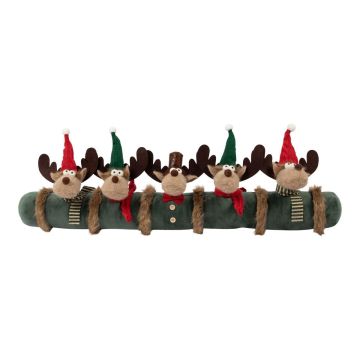 Weihnachtlicher Türluftblocker AMANTA mit Rentieren, braun, 90x15x15cm Weihnachtlicher Türluftblocker AMANTA mit Rentieren, braun, 90x15x15cm