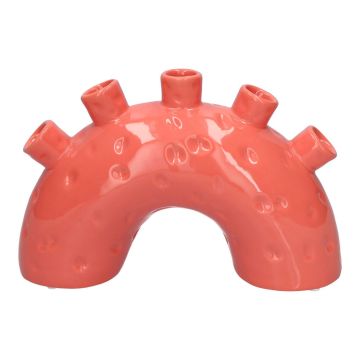 Dolomit Vase Regenbogen RHIANNON mit 5 Öffnungen, lachs, 24x8,5x15,3cm Dolomit Vase Regenbogen RHIANNON mit 5 Öffnungen, lachs, 24x8,5x15,3cm