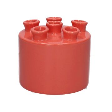 Dolomit Vase VIVIANNE mit 6 Öffnungen, lachs, 10,5cm, Ø12cm Dolomit Vase VIVIANNE mit 6 Öffnungen, lachs, 10,5cm, Ø12cm