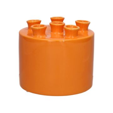 Dolomit Vase VIVIANNE mit 6 Öffnungen, orange, 14,3cm, Ø17cm Dolomit Vase VIVIANNE mit 6 Öffnungen, orange, 14,3cm, Ø17cm