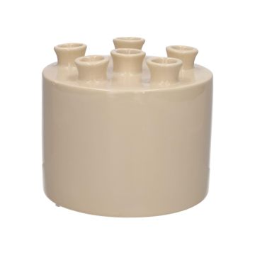 Dolomit Vase VIVIANNE mit 6 Öffnungen, sand, 14,3cm, Ø17cm Dolomit Vase VIVIANNE mit 6 Öffnungen, sand, 14,3cm, Ø17cm