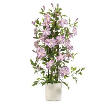 Kunstblume Clematis SLANE im Übertopf, lila-weiß, 120cm