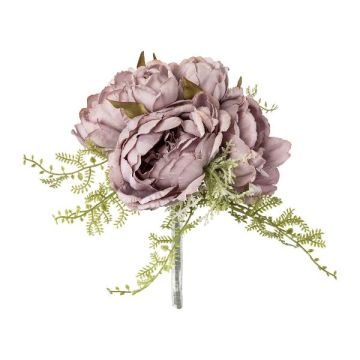 Künstlicher Blumenstrauß Pfingstrose DERMINA mit Farn, flieder, 30cm