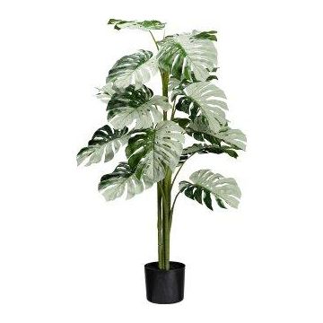 Kunst Philodendron monstera deliciosa variegata YALVI, grün-weiß, 115cm