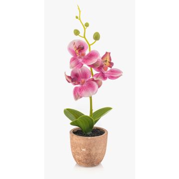 Plastik Orchidee Phalaenopsis LEONISA im Terrakottatopf, rosa, 20cm
