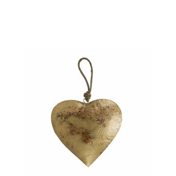 Herz Hänger DORANA aus Metall, Aufhängeseil, gold, Ø13cm Herz Hänger DORANA aus Metall, Aufhängeseil, gold, Ø13cm
