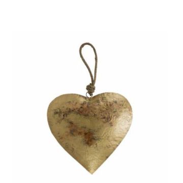 Herz Hänger DORANA aus Metall, Aufhängeseil, gold, Ø17cm Herz Hänger DORANA aus Metall, Aufhängeseil, gold, Ø17cm