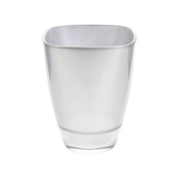 Blumen Vase YULE, Glas, silber-metallic, 13,5x13,5x17cm
