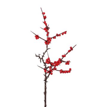Kunstzweig Ilex MARTEL mit Beeren, rot, 55cm