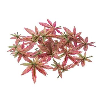 Deko Blatt Japanischer Ahorn FANTIN, 24 Stück, grün-rosa, Ø7-9cm