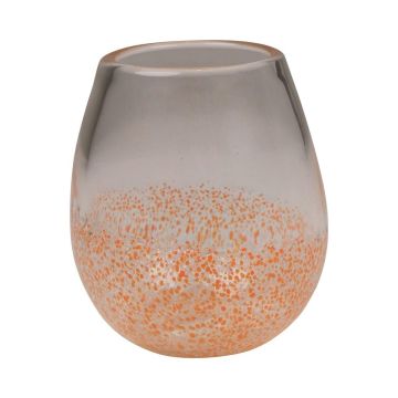 Windlicht CORSI, Glas, gesprenkelt, orange-klar, 12cm, Ø9cm Windlicht CORSI, Glas, gesprenkelt, orange-klar, 12cm, Ø9cm