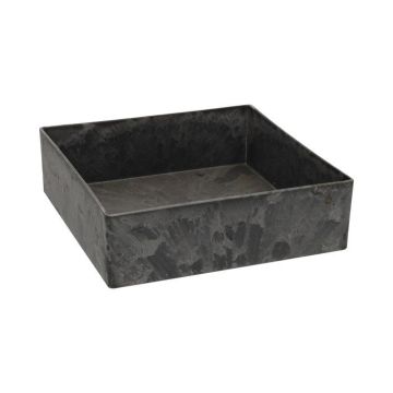 Quadratisches Dekotablett ANDREJA aus Kunststoff, schwarz, 20x20x6cm