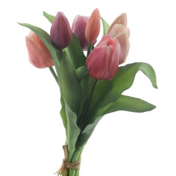 Künstlicher Tulpenstrauß Mix LONA, rosa-pink-creme, 30cm, Ø20cm