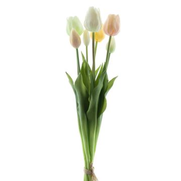 Künstlicher Tulpenstrauß Mix LONA, gelb-creme-grün, 45cm, Ø20cm