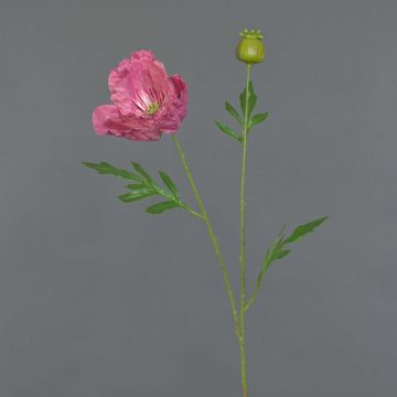 Deko Mohnblume EDESSA, dunkelrosa, 80cm, Ø11cm