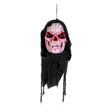 Halloween Dekoration Blut Totenkopf FRANKY, hängend, Soundfunktion, LED, 80cm Halloween Dekoration Blut Totenkopf FRANKY, hängend, Soundfunktion, LED, 80cm
