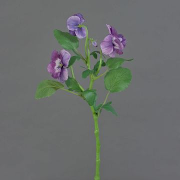 Dekozweig Stiefmütterchen SIANIE, violett-blau-weiß, 35cm, Ø5-6,5cm