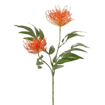 Kunstpflanzen Zweig Silbereiche VULKINTA mit Blüten, orange, 75cm, Ø9-11cm