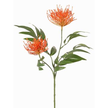 Kunstpflanzen Zweig Silbereiche VULKINTA mit Blüten, orange, 75cm, Ø9-11cm