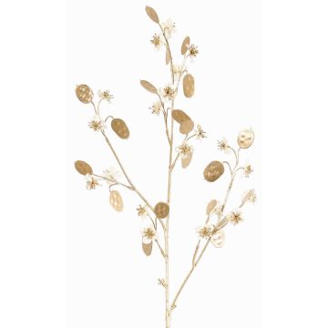 Satin Lunaria Zweig künstlich PINDUS mit Blüten, weiß-gold, 85cm Satin Lunaria Zweig künstlich PINDUS mit Blüten, weiß-gold, 85cm