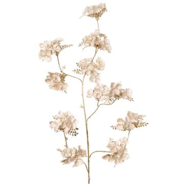 Samt Hortensien Deko-Zweig PIRES, creme-gold, 110cm
