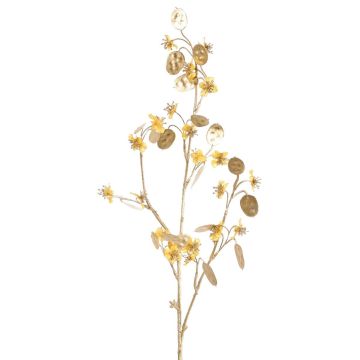 Satin Lunaria Zweig künstlich PINDUS mit Blüten, gelb-gold, 85cm Satin Lunaria Zweig künstlich PINDUS mit Blüten, gelb-gold, 85cm