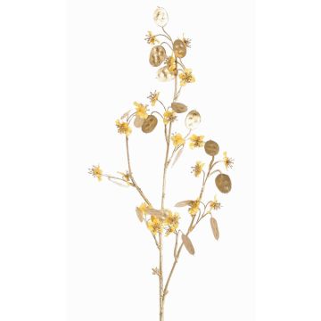 Satin Lunaria Zweig künstlich PINDUS mit Blüten, gelb-gold, 85cm Satin Lunaria Zweig künstlich PINDUS mit Blüten, gelb-gold, 85cm