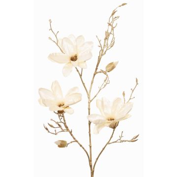 Künstlicher Samt Magnolienzweig LEAFY, creme-gold, 115cm Künstlicher Samt Magnolienzweig LEAFY, creme-gold, 115cm