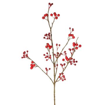 Künstlicher Schneebeeren Zweig HARMONIA, Beeren, rot, 80cm