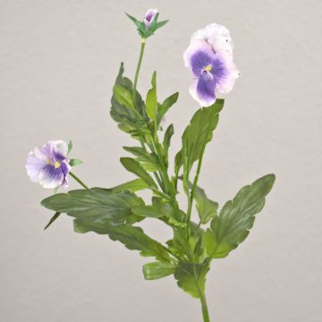 Stiefmütterchen Zweig künstlich SILANA, weiß-violett, 30cm, Ø3-6cm