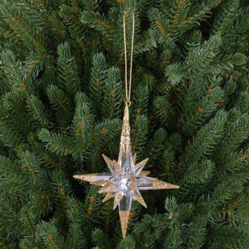 Weihnachtsdeko Stern MABOU, Hänger, Glitzer, gold, 10cm, Ø10cm Weihnachtsdeko Stern MABOU, Hänger, Glitzer, gold, 10cm, Ø10cm