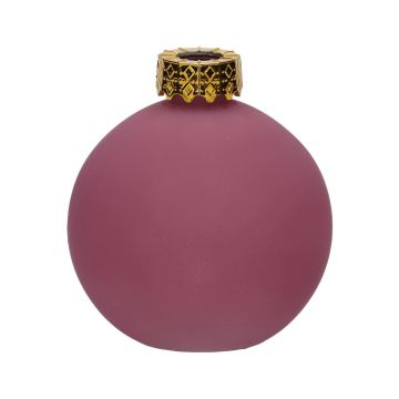 Glas Dekoflasche Weihnachtskugel ZIMA, aubergine-matt, 10,5cm, Ø9,8cm